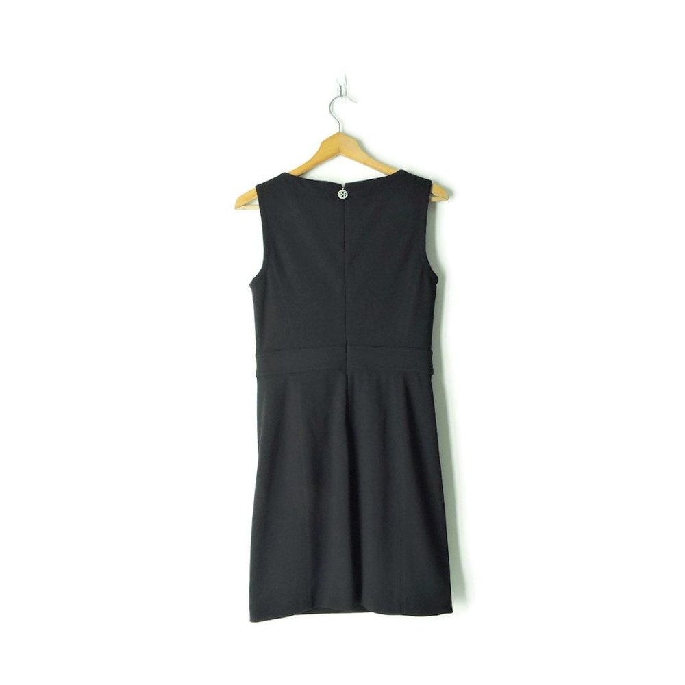 Tory Burch dress XS black turquoise blue embellished logo zip elegant classy - Picture 3 of 10